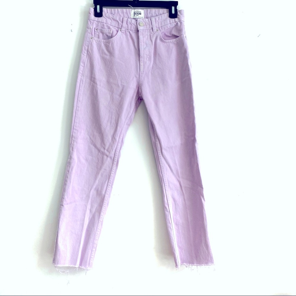 ZARA Lilac Distressed Straight Leg Jeans size 34